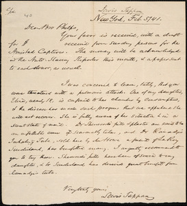 Letter from Lewis Tappan, New York, to Amos Augustus Phelps, 1841 February 5