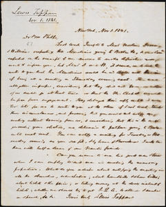 Letter from Lewis Tappan, New York, to Amos Augustus Phelps, 1841 November 1