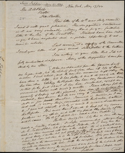 Letter from Lewis Tappan, New York, to Amos Augustus Phelps, 1844 May 17