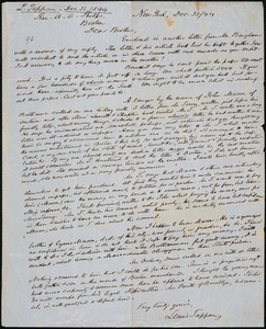 Letter from Lewis Tappan, New York, to Amos Augustus Phelps, 1844 December 31