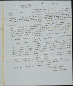Letter from Lewis Tappan, New York, to Amos Augustus Phelps, 1846 December 2