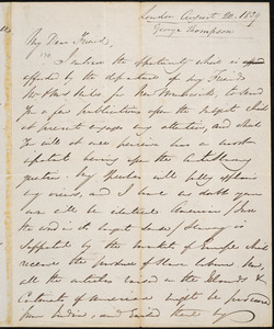 Letter from George Thompson, London, to Amos Augustus Phelps, 1839 August 20