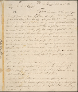 Letter from Isaac Tibbals, Meriden, to Amos Augustus Phelps, 1836 October 10