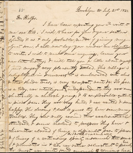 Letter from George Jeffrey Tillotson, Brooklyn, [Conn.], to Amos Augustus Phelps, 1831 July 21st