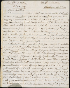 Letter from George Jeffrey Tillotson, Brooklyn, [Conn.], to Amos Augustus Phelps, 1841 Ap[ri]l 28th