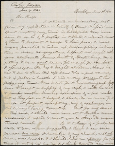 Letter from George Jeffrey Tillotson, Brooklyn, [Conn.], to Amos Augustus Phelps, 1841 June 8th