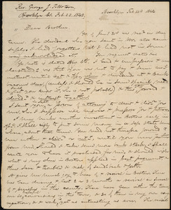 Letter from George Jeffrey Tillotson, Brooklyn, [Conn.], to Amos Augustus Phelps, 1842 Feb[ruary] 22nd