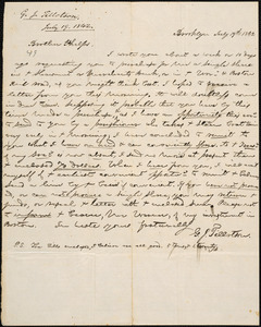 Letter from George Jeffrey Tillotson, Brooklyn, [Conn.], to Amos Augustus Phelps, 1842 July 19th