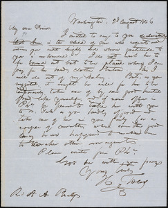 Letter from Hopeful Toler, Washington, [D.C.], to Amos Augustus Phelps, 1846 August 2d