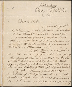Letter from Charles Turner Torrey, Chelsea, [Mass.], to Amos Augustus Phelps, [18]35 July 2nd