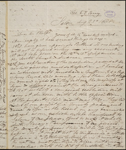 Letter from Charles Turner Torrey, Salem, [Mass.], to Amos Augustus Phelps, 1838 Aug[ust] 23d