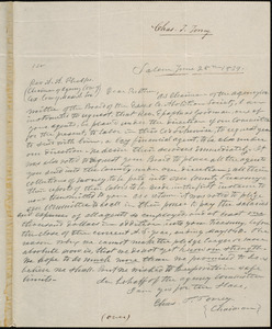 Letter from Charles Turner Torrey, Salem, [Mass.], to Amos Augustus Phelps, 1839 June 28th