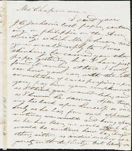 Letter from James Brown Yerrinton, [Boston?] to Maria Weston Chapman, [1842?]
