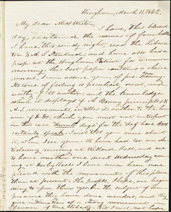 Letter from Increase S. Smith, Hingham, [Mass.], to Caroline Weston, March 11, 1842