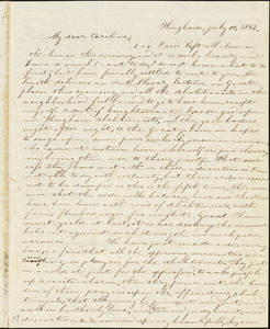 Letter from Evelina A. S. Smith, Hingham, [Mass.], to Caroline Weston, July 10, 1842