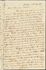 Letter from Edmund Quincy, Dedham, [Mass.], to Maria Weston Chapman, Nov. 14, [18]42