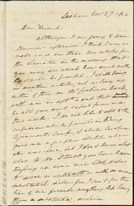 Letter from Edmund Quincy, Dedham, [Mass.], to Maria Weston Chapman, Nov. 27, 1842