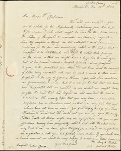 Letter from Mary L. Phillips, Mansfield Centre, Conn, to Maria Weston Chapman, Dec. 12th, 1842
