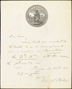 Letter from Wendell Phillips to Anne Warren Weston