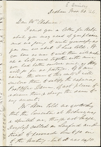 Letter from Edmund Quincy, Dedham, [Mass.], to Maria Weston Chapman, Mar[ch] 30, [18]44