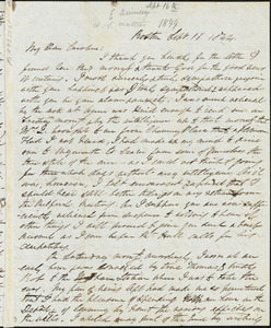 Letter from Edmund Quincy, Boston, [Mass.], to Caroline Weston, Sept. 16, 1844
