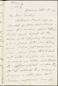 Letter from Edmund Quincy, Dedham, [Mass.], to Caroline Weston, Sept. 18, [18]44