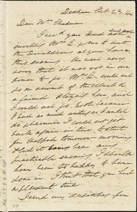 Letter from Edmund Quincy, Dedham, [Mass.], to Maria Weston Chapman, Oct. 23, [18]44
