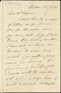 Letter from Edmund Quincy, Dedham, [Mass.], to Maria Weston Chapman, Oct. 28, [18]44
