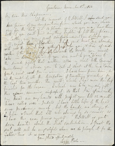 Letter from Elizabeth Poole, Growtown, [Ireland], to Maria Weston Chapman, November 1st, 1844