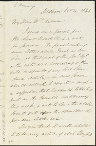 Letter from Edmund Quincy, Dedham, [Mass.], to Maria Weston Chapman, Nov. 4, 1844