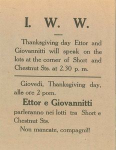 I.W.W., Ettor e Giovannitti
