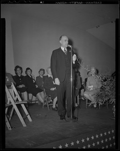 Man speaking from stage during event celebrating opening of the Greater Boston Recreation Center