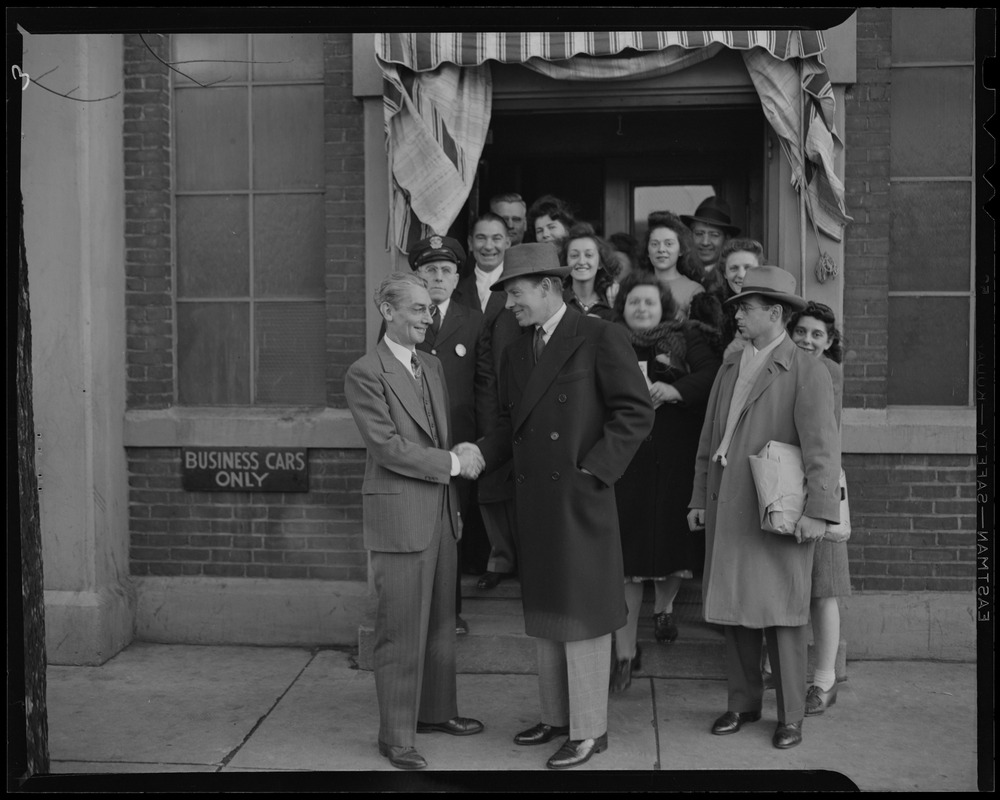 George Murphy touring the Converse Rubber Company in Malden as part of Sixth War Loan visit