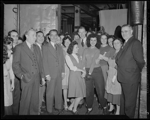 George Murphy touring the Converse Rubber Company in Malden as part of Sixth War Loan visit