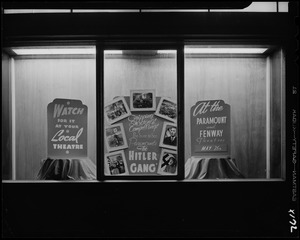 Window display advertisement for The Hitler Gang movie