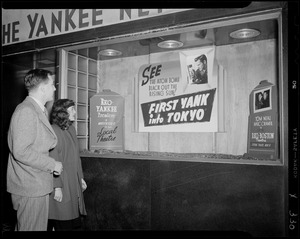 Window display advertising First Yank in Tokyo at RKO Boston Theatre