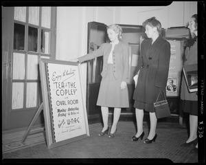 Oval Room display for Tea at the Copley on WNAC