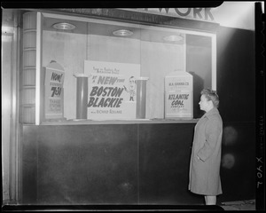 Window display for Boston Blackie on WNAC sponsored by Atlantic Coal Company