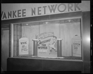 Window display for Quizzing the Wives on WNAC sponsored by Boston Consolidated Gas Company