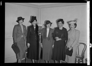 Group of women at WCOP microphone