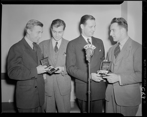Charlie O'Rourke, Jay Wesley, Mayor Maurice Tobin, and Eugene Goodreault