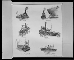 Drawing of boats