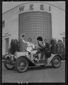 WEEI, Jimmie and Dick, Cora Deane, 1914 Chevrolet, at transmitter