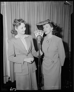 Miss Massachusetts Betsy Taylor and unidentified movie actress