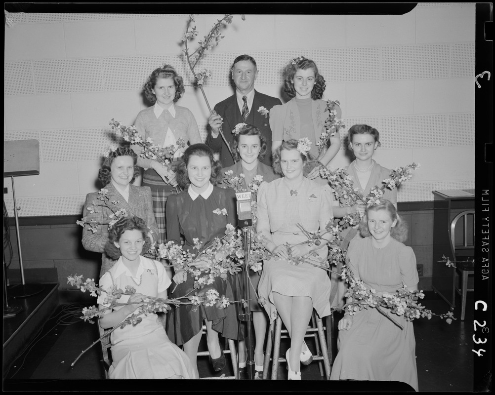 Nashoba Valley Apple Blossom Festival queens at WEEI Digital Commonwealth