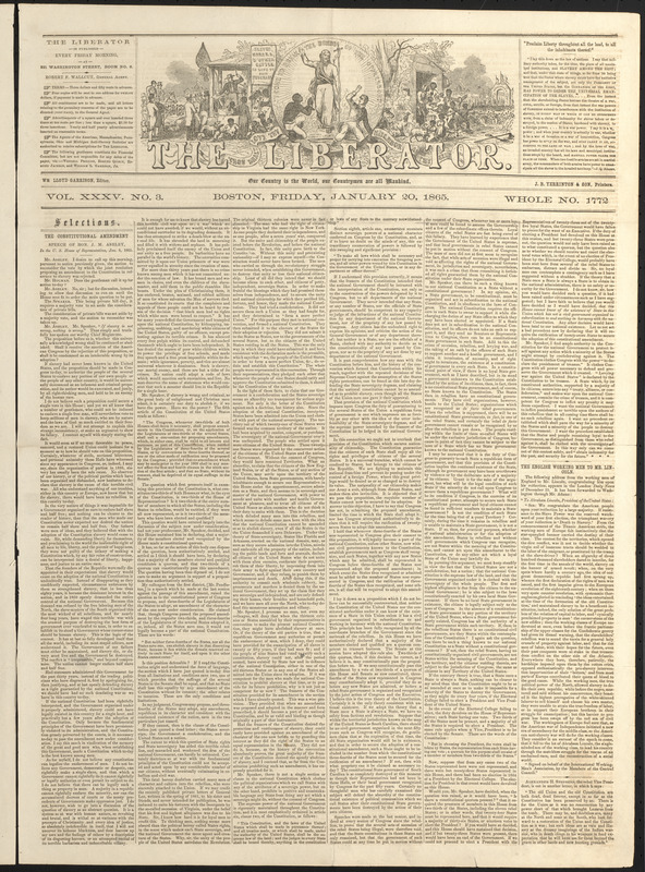 The Liberator. January 20, 1865 Digital Commonwealth