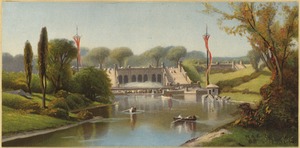 Terrace and lake