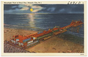 Moonlight view of Steel Pier, Atlantic City, N.J.