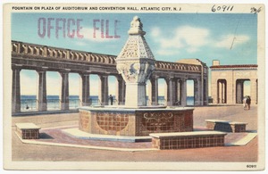 Fountain on plaza of auditorium and convention hall, Atlantic City, N. J.