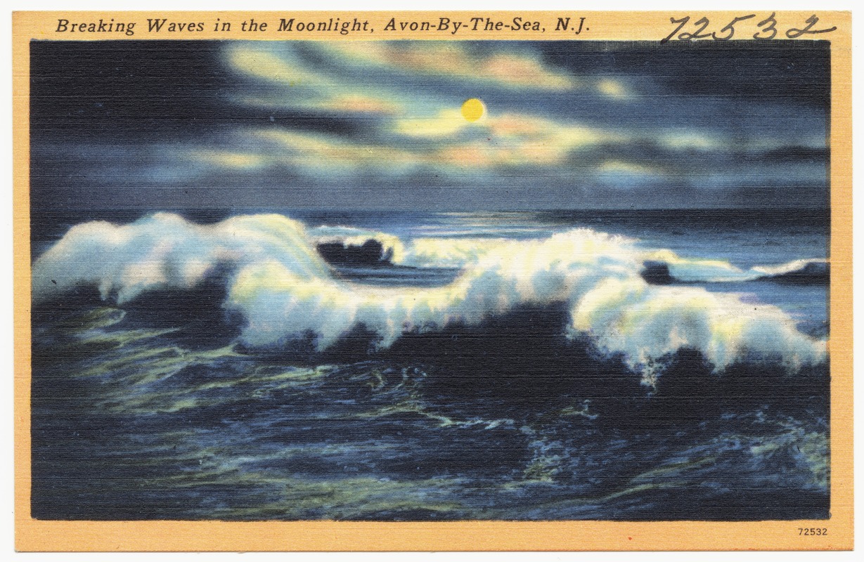 Breaking waves in the moonlight, Avon-by-the-Sea, N.J.